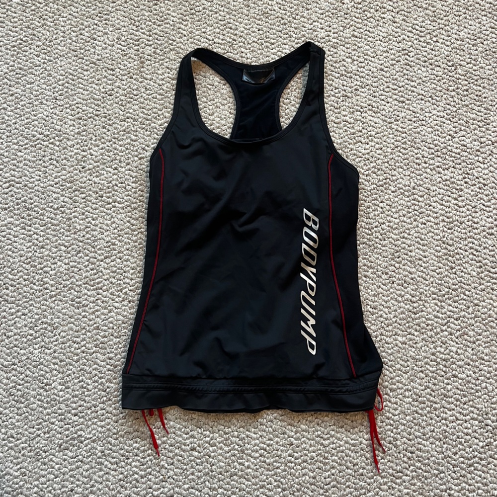 Bodypump Black Racerback Tank Top with Red Accents